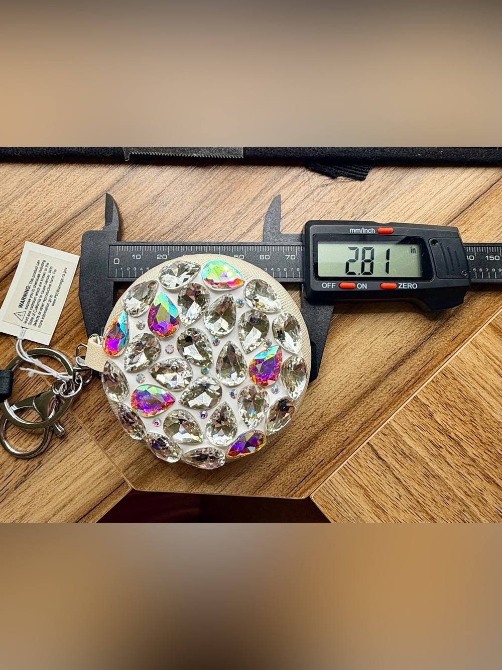 Glam Crystal Jeweled Compact/Keychain - Picture 7 of 7